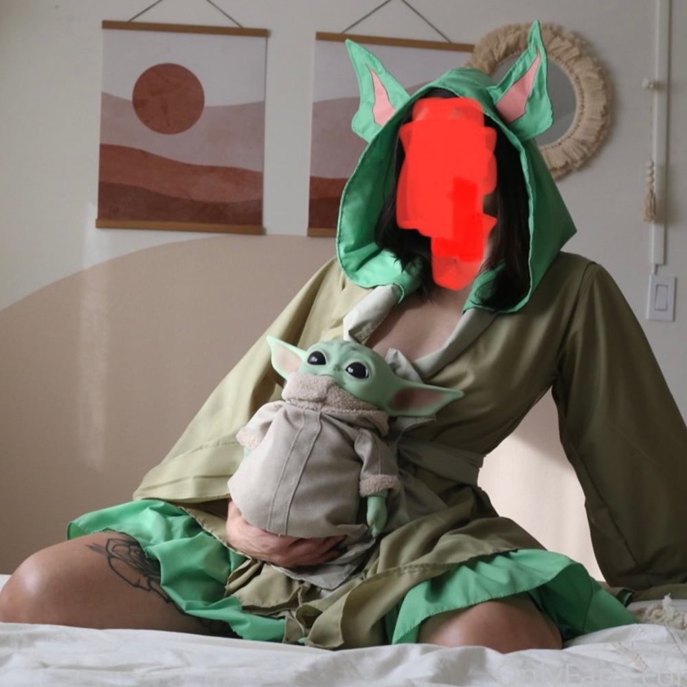 Custom made Baby yoda kimono robe and skirt set